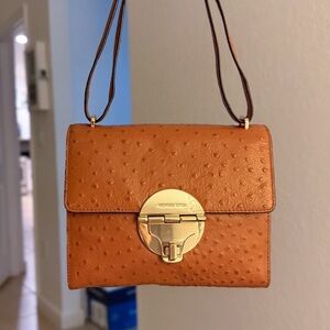 Michael Kors Collection Mia Flap Shoulder Bag ostrich leather MSRP $489
